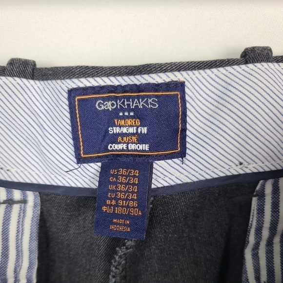 Gap Khakis Tailored Straight Fit Dress Pants. 36/31 Gray Preppy Business Formal - Picture 10 of 10